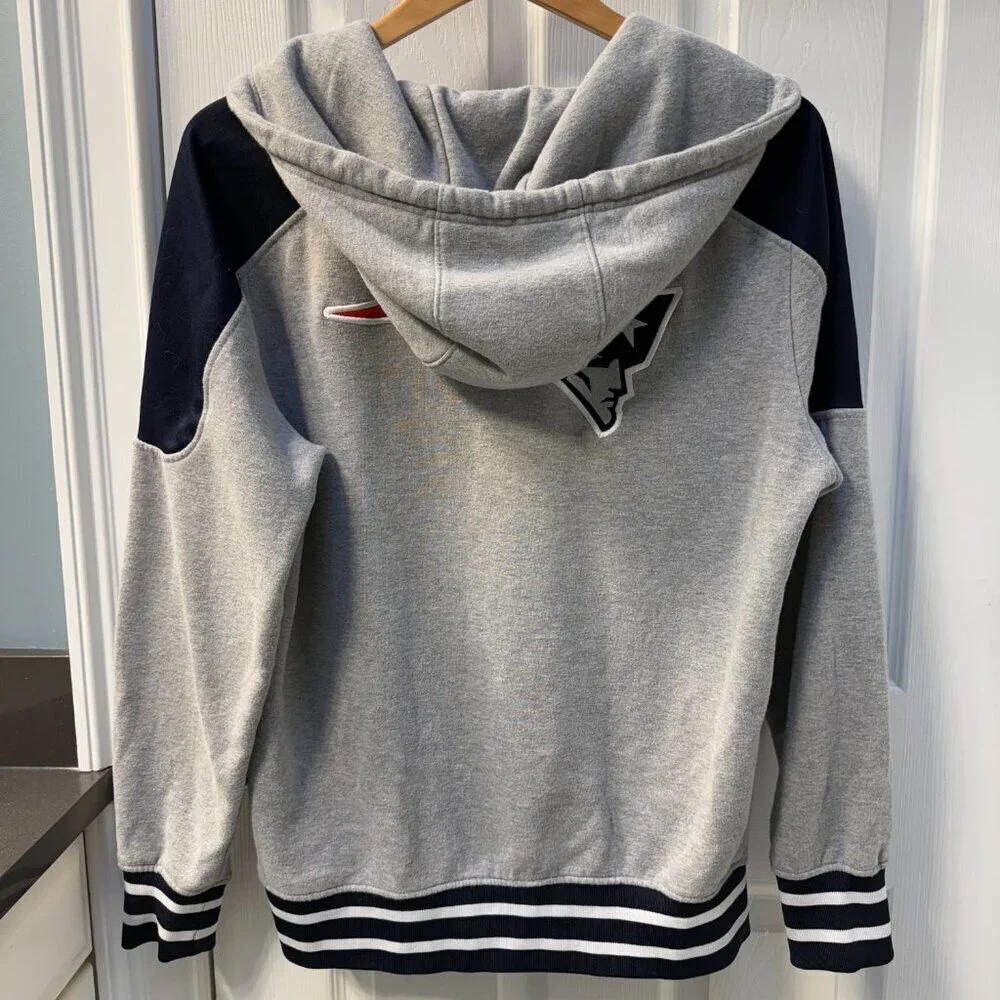 New England Patriots Throwback Lined Full Zip Hoodie Sweatshirt NFL Size Medium - Picture 6 of 8